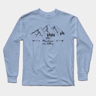 The Mountains are Calling -White Long Sleeve T-Shirt